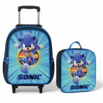 Kit Mochila Infantil Rodinha Menino Escolar + Lancheira térmica Premium