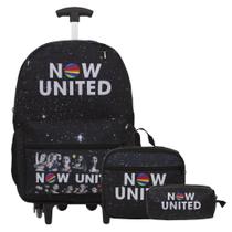 Kit Mochila Infantil Rodinha Now United Lancheira Estojo