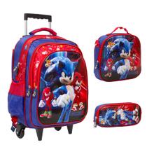 Kit Mochila Infantil Rodinha Sonic Filme Desenho Personagens