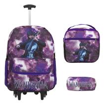 Kit Mochila Infantil Rodinha Wandinha Juvenil Envio 24 Hrs