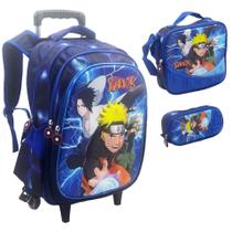 Kit Mochila Infantil Rodinhas Escolar 3D - Naruto