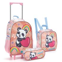 Kit Mochila Infantil Rodinhas Escolar Panda/Coala/Urso