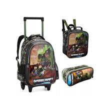 Kit Mochila Infantil Rodinhas Lancheira E Estojo Escolar