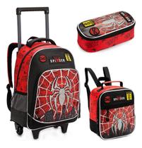 Kit Mochila Infantil Rodinhas Multiverso Spider Dark Aranha