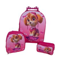 Kit Mochila Infantil Skye Patrulha Canina Rosa Kit Mochila Infantil Skye Patrulha Canina Rosa