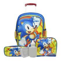 Kit Mochila Infantil Sonic rodinhas - School Bags