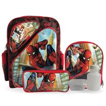 Kit Mochila Infantil Spider Aranha Costas Tam G