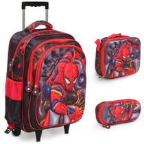 Kit Mochila Infantil Spider Man Desenho Rodinha Envio 24 Hrs