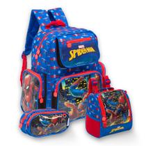 Kit Mochila Infantil Spider Man Herói Lancheira Chenson Kit Mochila Infantil Spider Man Herói Lancheira Chenson