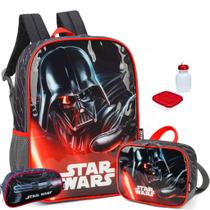 Kit Mochila Infantil Star Wars Disney Costas Tam G Escolar Lancheira Térmica Estojo