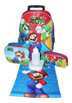 Kit Mochila Infantil Super Mario Original Carrinho Meninos Kit Mochila Infantil Super Mario Original Carrinho Meninos