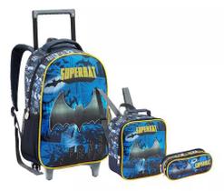 Kit Mochila Infantil Superbat Batman Rodinhas Tam G Grande