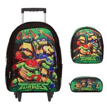 Kit Mochila Infantil Tartarugas Ninja Rodas Envio Imediato