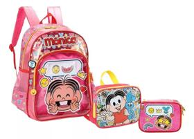 Kit Mochila Infantil Turma Da Mônica Emoji Carinhas Costas G