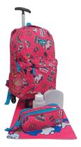 Kit Mochila Infantil Unicórnio Escolar Aulas Meninas Rosa