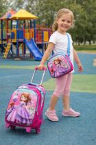 Kit Mochila Infantil Unicórnio Vários Personagens Rodinhas Menina Escolar Lindo Reforçada Resistente Lancheira e Estojo