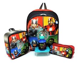 Kit Mochila Infantil Vingadores Avengers M Costas Escolar F5