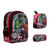 Kit Mochila Infantil Vingadores Costas Reforçada Lançamento