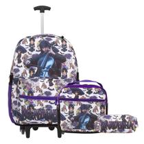 Kit Mochila Infantil Wandinha Rodas Lancheira Estojo Juvenil Kit Mochila Infantil Wandinha Rodas Lancheira Estojo Juvenil