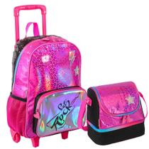 KIT Mochila Infantil X Rock Grande Rodinha Menina Sestini