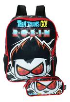 Kit Mochila Jovens Titans Costas Meninos Escolar Original Kit Mochila Jovens Titans Costas Meninos Escolar Original