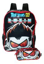 Kit Mochila Jovens Titans Costas Meninos Escolar Original Kit Mochila Jovens Titans Costas Meninos Escolar Original