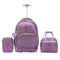 Kit Mochila Juvenil Escolar Mala Viagem Espaçosa Grande