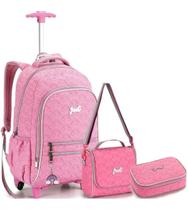 Kit Mochila Juvenil Estojo e Lancheira Just Matelassê Denlex