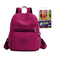 Kit Mochila Juvenil Faculdade Resistente Canetas 10 Pçs