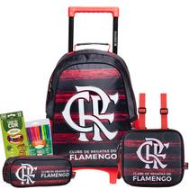 Kit Mochila Juvenil Futebol Time Flamengo Meninos Resistente Kit Mochila Juvenil Futebol Time Flamengo Meninos Resistente