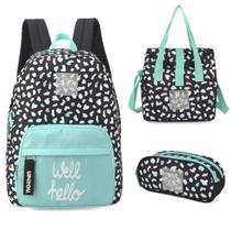 Kit Mochila Juvenil Manchinhas Up4you Puxador Gigante Kit Mochila Juvenil Manchinhas Up4you Puxador Gigante