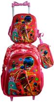 Kit Mochila Lady Bug com Rodinhas em 3D + Lancheira Térmica + Estojo Escolar Kit Mochila Lady Bug com Rodinhas em 3D + Lancheira Térmica + Estojo Escolar