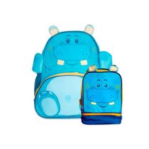 Kit Mochila + Lancheira Creche Infantil Hipopótamo Clio Pets Kit Mochila + Lancheira Creche Infantil Hipopótamo Clio Pets
