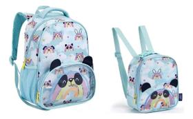 Kit Mochila Lancheira Creche Maternal Escolar Passeio Pequen