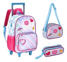 Kit Mochila Lancheira e Estojo Holográfica - ClioStyle