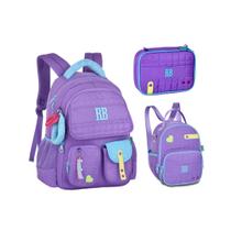 Kit Mochila Lancheira e Estojo Rebecca Bonbon Plush Dreams Juvenil RB26239 Cor:Lilás Kit Mochila Lancheira e Estojo Rebecca Bonbon Plush Dreams Juvenil RB26239 Cor:Lilás