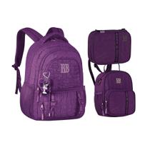 Kit Mochila Lancheira e Estojo Rebecca Bonbon Sweet Dreams Escolar RB27006 Cor:Lilás