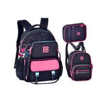 Kit Mochila Lancheira e Estojo Rebecca Bonbon Urban Mix 2 em 1 RB26227 Com Bolsinha Removível Cor:Preto Kit Mochila Lancheira e Estojo Rebecca Bonbon Urban Mix 2 em 1 RB26227 Com Bolsinha Removível Cor:Preto