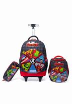Kit Mochila Lancheira Estojo Avengers Infantil Escolar Marvel
