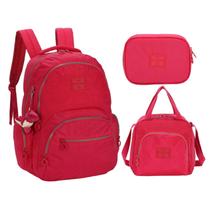 Kit Mochila Lancheira Estojo Crinkle Up4You Pink MJ47156UP