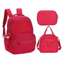 Kit Mochila Lancheira Estojo Crinkle Up4You Pink MJ47156UP