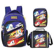 Kit mochila lancheira estojo escolar menino bolsa sonic Kit mochila lancheira estojo escolar menino bolsa sonic