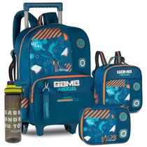 Kit Mochila Lancheira Estojo Gamer Video Game Meninos Escola
