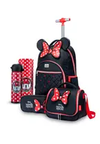 Kit Mochila Lancheira Estojo Garrafa Minnie Escolar Disney