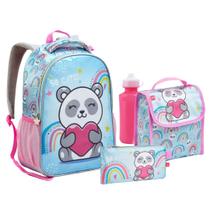 Kit Mochila+Lancheira+ Estojo + Garrafinha Infantil