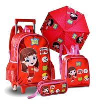 kit mochila lancheira estojo guarda chuva da GI NETO
