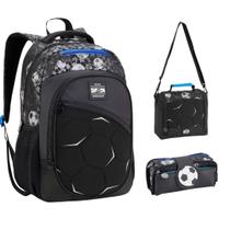 Kit Mochila Lancheira Estojo Infantil Masculina Esportes