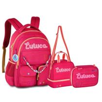 Kit Mochila Lancheira Estojo Juvenil Da Youtuber Luluca