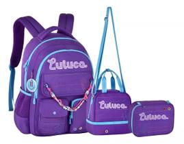 Kit Mochila Lancheira Estojo Juvenil Da Youtuber Luluca