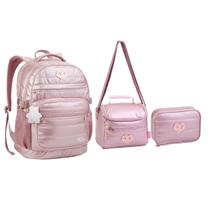 Kit Mochila Lancheira Estojo Juvenil Notebook Lorena